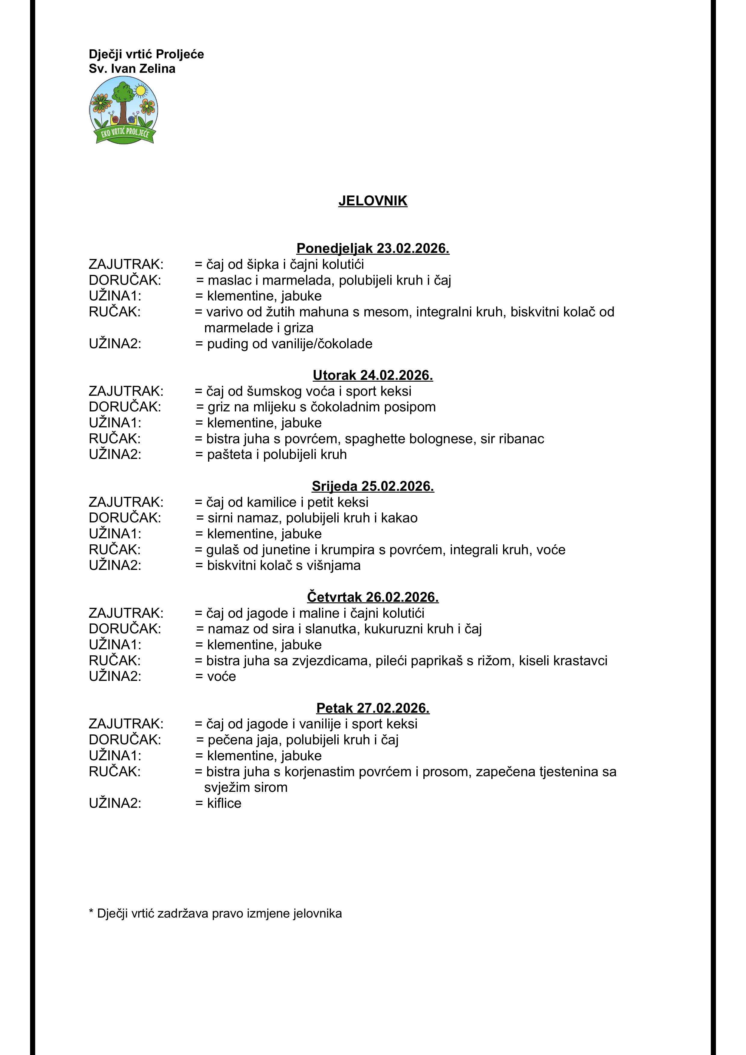 JELOVNIK 23.02. 27.02.2026